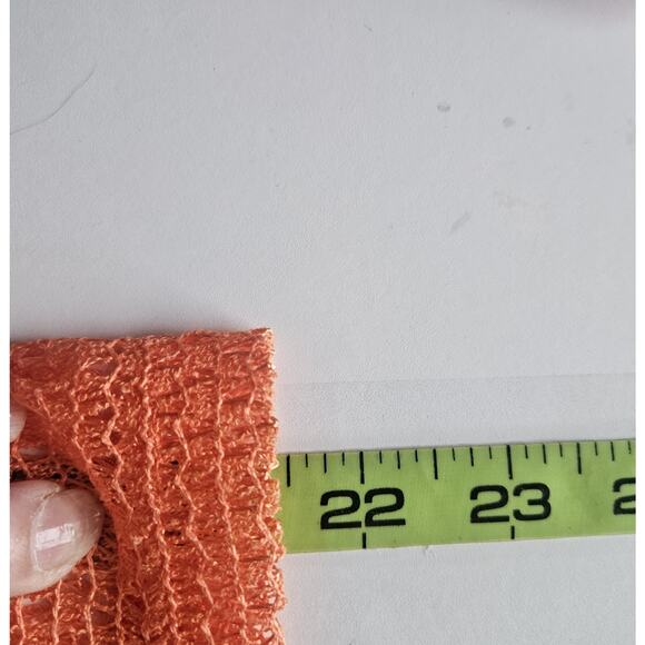 Ruby Rd Medium Orange Sparkly Top Mesh Weave Open Knit Open Cardigan Shawl - Picture 10 of 10
